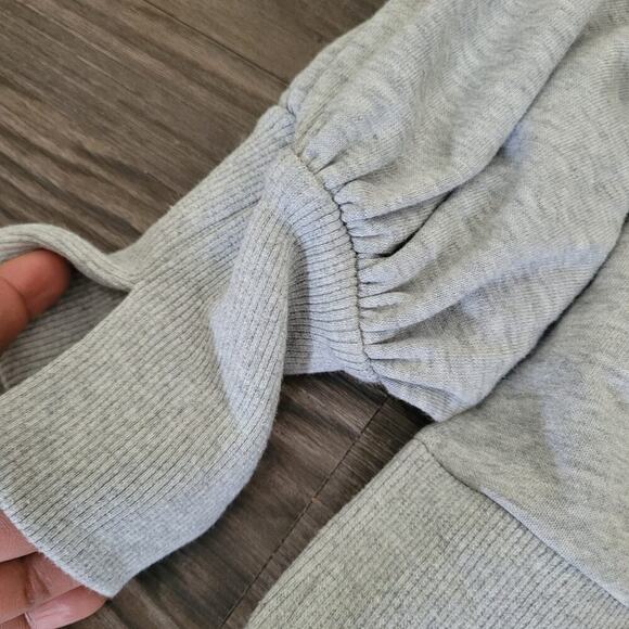 Fantastic Fawn Womens Sweatshirt M Gray Cotton Smile Logo Oversized Long Sleeve - Picture 3 of 9